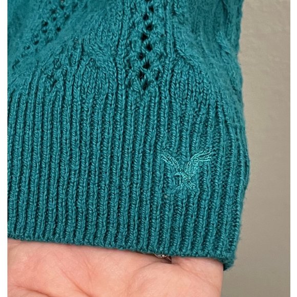 AMERICAN EAGLE Knit Teal Sweater - Picture 4 of 4